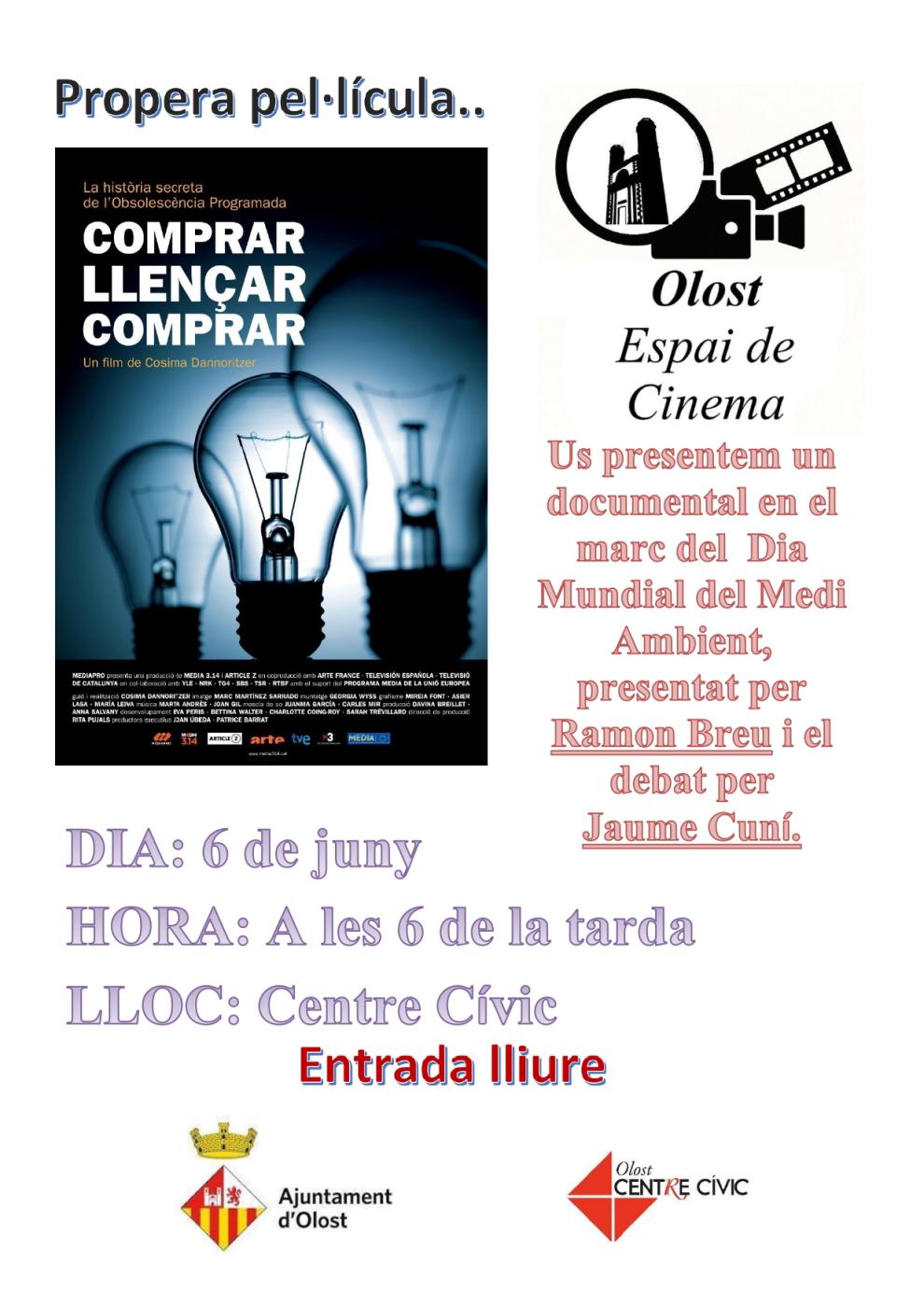 Projecció del documental Comprar, llençar, comprar